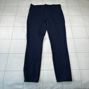 Spanx Pants Womens Large Navy Blue Perfect Ponte Knit Ankle Pull On Slimming